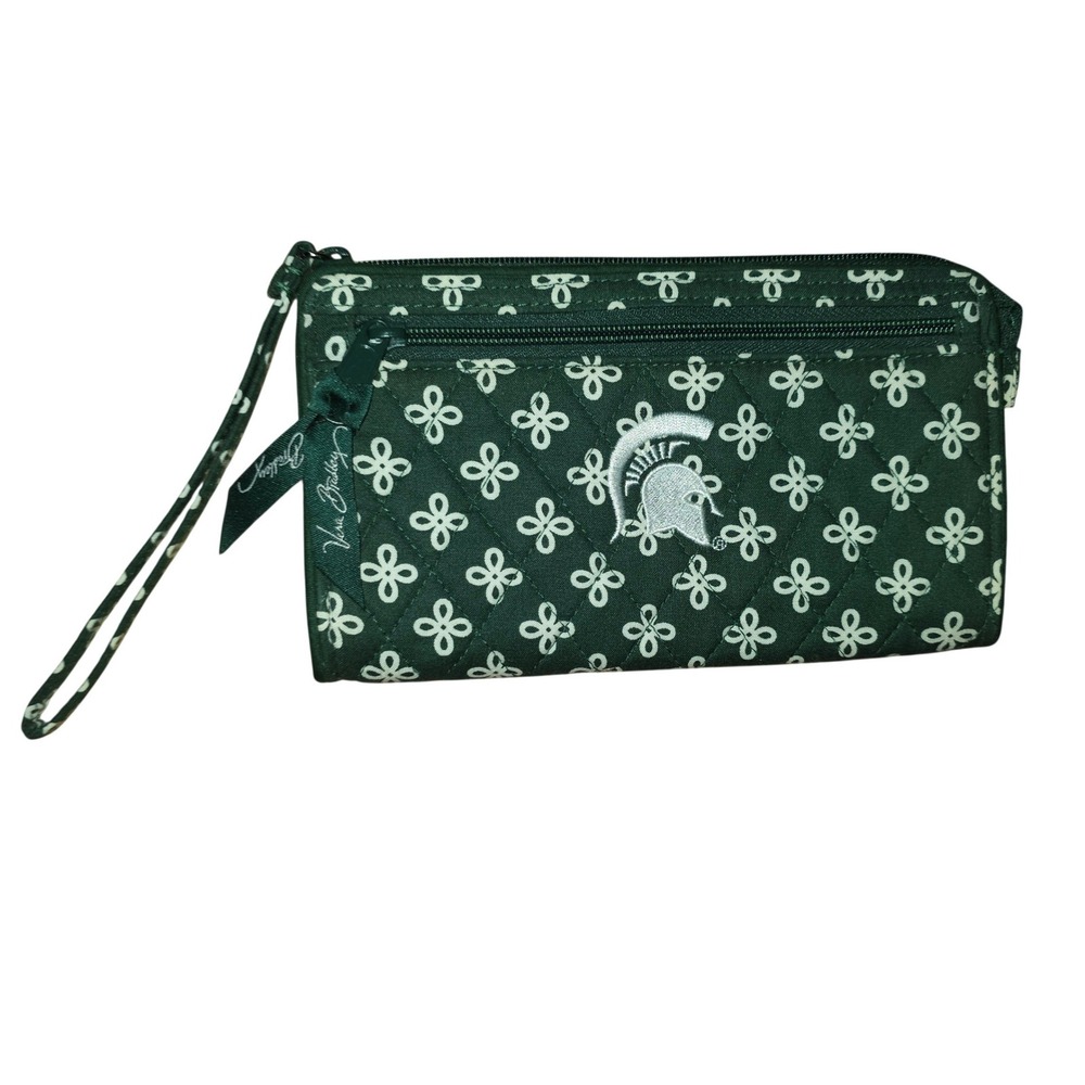 Vera Bradley Michigan State Spartans Green Quilted Cotton Wristlet Wallet MSU